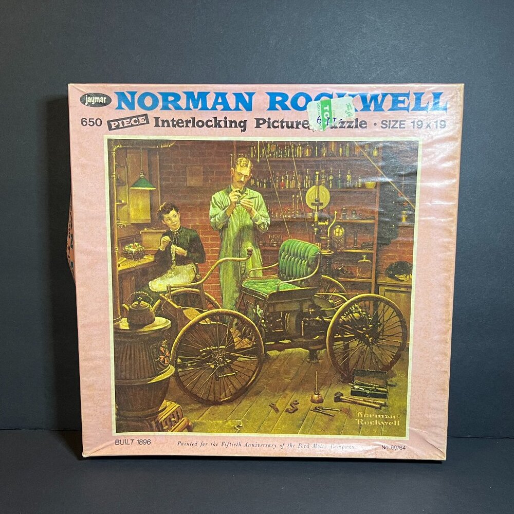 VTG Jaymar Norman Rockwell 66764 Ford Motor Co 650pc Interlocking Picture Puzzle
